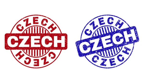 Grunge czeski teksturowane okrągłe znaki wodne — Wektor stockowy