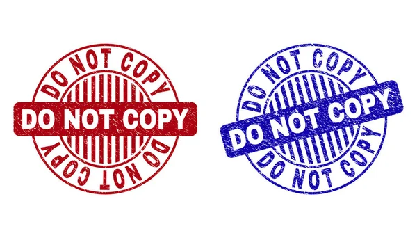 Γκραντζ μην αντιγράφετε γδαρμένα στρογγυλά σφραγίδες γραμματοσήμων — Διανυσματικό Αρχείο