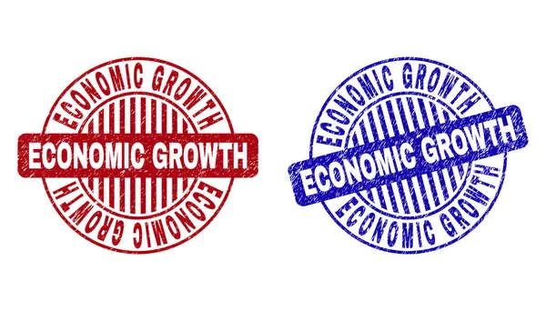 Grunge ECONOMIC GROWTH Scratched Round Stamp Seals — Vector de stoc