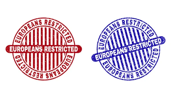 Γκραντζ Ευρωπαίοι περιορισμένης υφής στρογγυλά γραμματόσημα — Διανυσματικό Αρχείο