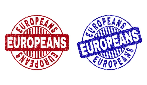 Grunge EUROPEANS Filigranes ronds texturés — Image vectorielle