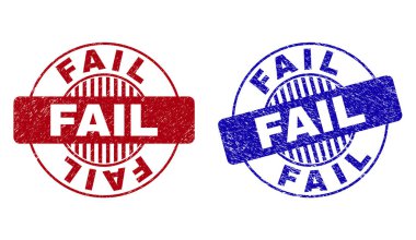 Grunge Fail dokulu yuvarlak pul mühürler