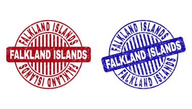 Grunge Falkland Adaları çizik yuvarlak damga Seals