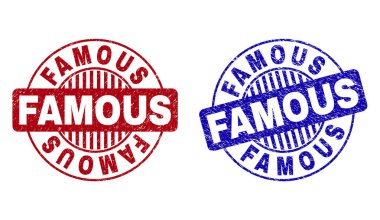 Grunge ünlü çizik yuvarlak pullar