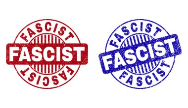 Grunge faşist dokulu yuvarlak pul mühürler