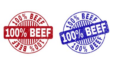 Grunge 100 Percents sığır dokulu yuvarlak Filigranlar