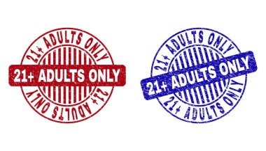 Grunge 21 Plus yetişkinler sadece çizik yuvarlak Filigranlar