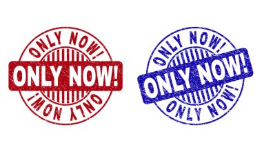 Grunge sadece şimdi ünlem dokulu yuvarlak pullar