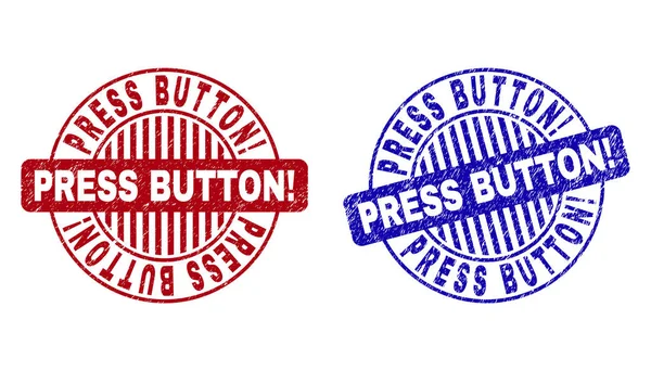 Grunge Press düğme ünlem dokulu yuvarlak pullar — Stok Vektör