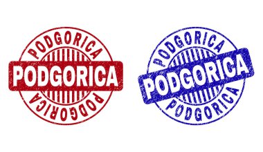 Grunge Podgorica Çizik Yuvarlak Pul Mühürler