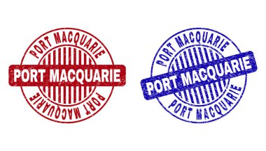 Grunge Port Macquarie Dokulu Yuvarlak Filigranlar