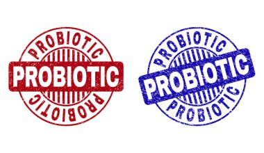 Grunge Probiyotik Çizik Yuvarlak Pullar