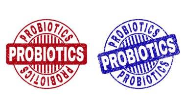 Grunge Probiyotikler Dokulu Yuvarlak Pullar