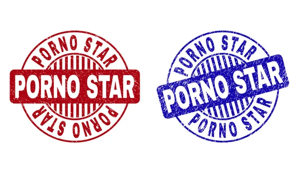 Grunge PORNO STAR filigrane rotonde graffiate — Vettoriale Stock