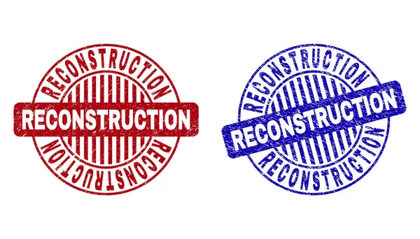 Grunge rekonstruktion strukturerade runda frimärken — Stock vektor