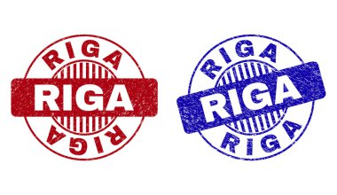 Grunge Riga Dokulu Yuvarlak Pullar