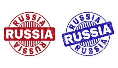 Grunge Rusya Çizik Yuvarlak Damga Mühürler