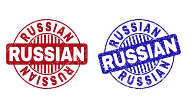 Grunge Rus Dokulu Yuvarlak Pullar