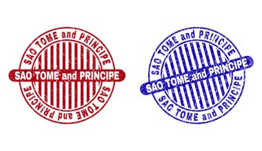 Grunge Sao Tome Ve Principe Çizik Yuvarlak Filigranlar