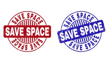 Grunge Save Space Dokulu Yuvarlak Pullar