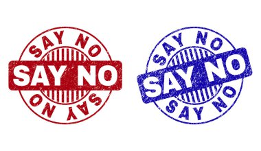 Grunge Hayır Dokulu Yuvarlak Pullar Say