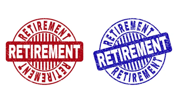 Grunge RETIREMENT Tekstur Round Watermark - Stok Vektor