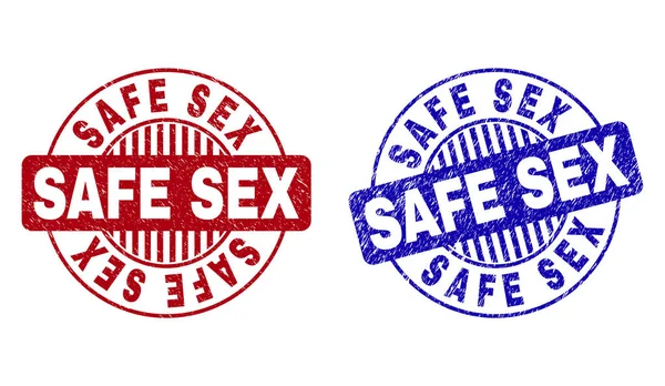 Γκραντζ ασφαλές σεξ γδαρμένο στρογγυλά υδατογραφήματα — Διανυσματικό Αρχείο