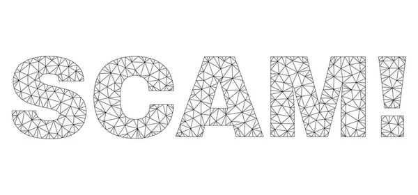 Polygonal tråd stomme Scam text tag — Stock vektor