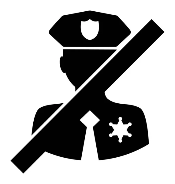 Nenhum xerife da polícia - Ilustração do ícone do vetor —  Vetores de Stock