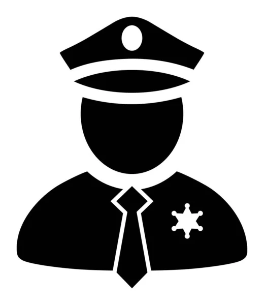 Policía Guy - Icono Vector Ilustración — Archivo Imágenes Vectoriales