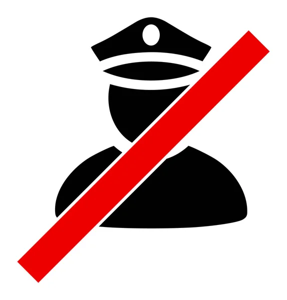 Wrong Police Man - Vector Icon Illustration — Stock Vector