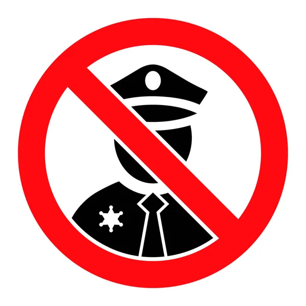 Polícia Proibida - Ilustração do ícone vetorial — Vetor de Stock