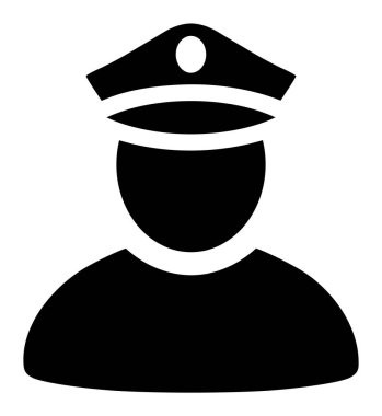 Polis Adamı - Vektör Simgesi İllüstrasyonu