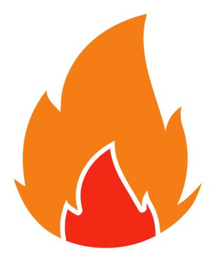 Ateş - Vektör Simgesi İllüstrasyonu