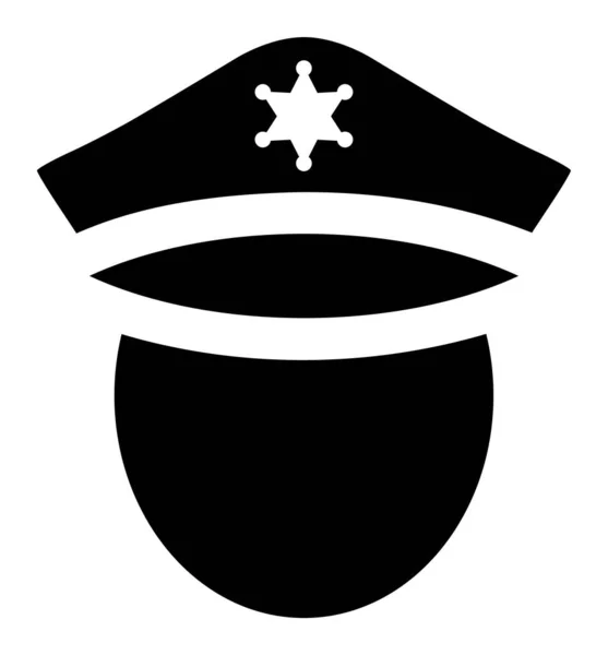 Politiehoofd - Vector Icon Illustratie — Stockvector