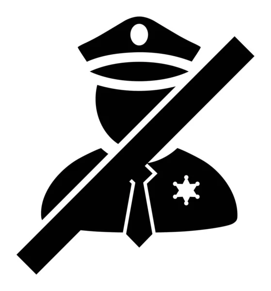 Frorbidden Police Man - Raster Icon Illustration — Stockfoto