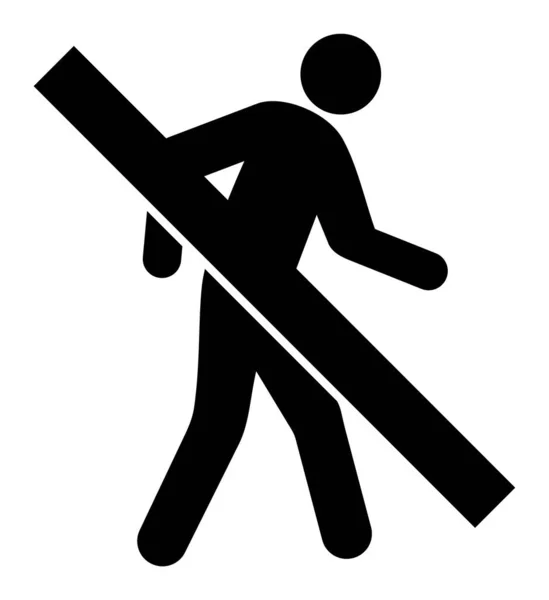 Verbotener wandelnder Mann - Raster Icon Illustration — Stockfoto
