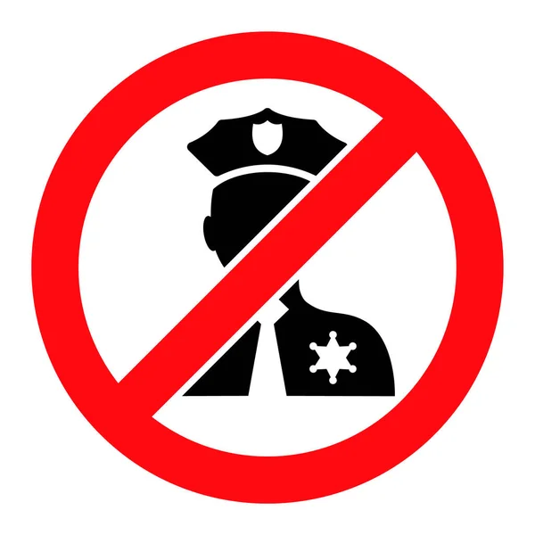 Policía de Entrada No - Ilustración de iconos vectoriales — Archivo Imágenes Vectoriales