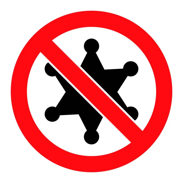 Stop Sheriff Star - Illustrazione delle icone vettoriali — Vettoriale Stock