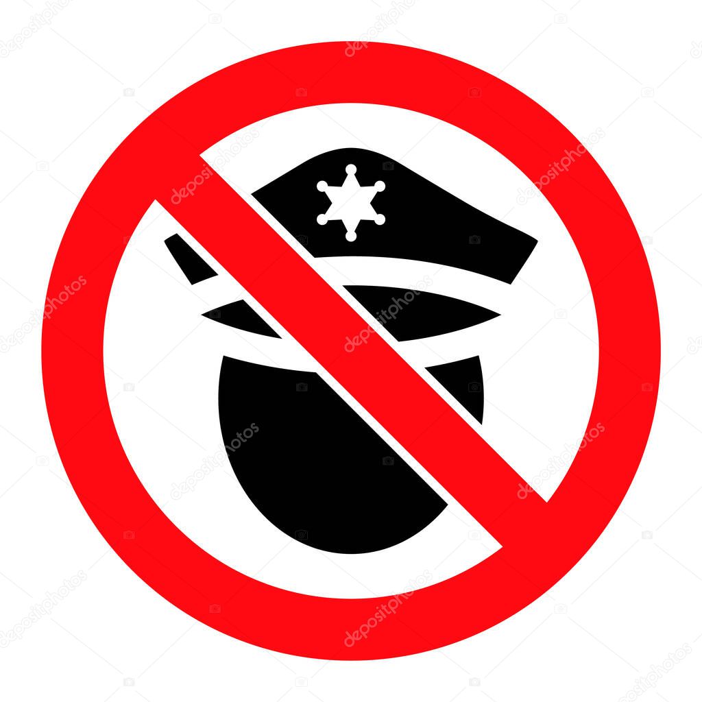 Forbid Police Cop - Vector Icon Illustration