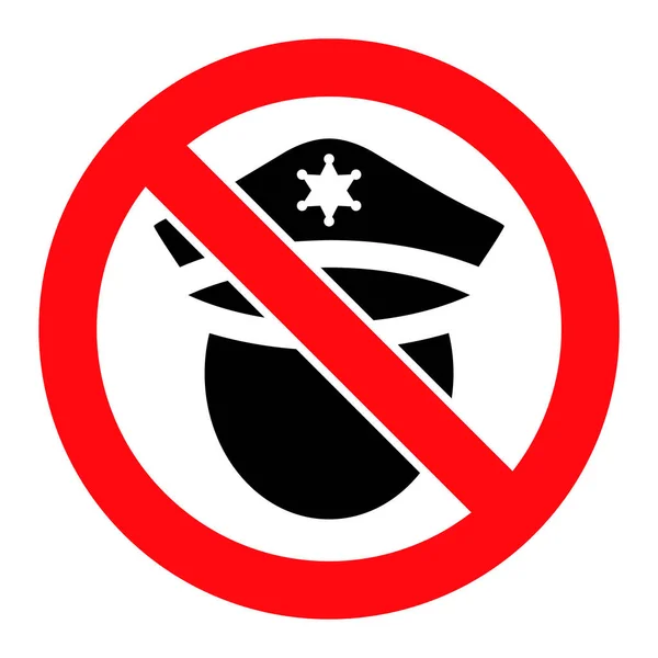 Zakazać Policji Gliniarz - Ilustracja Raster Ikona — Zdjęcie stockowe
