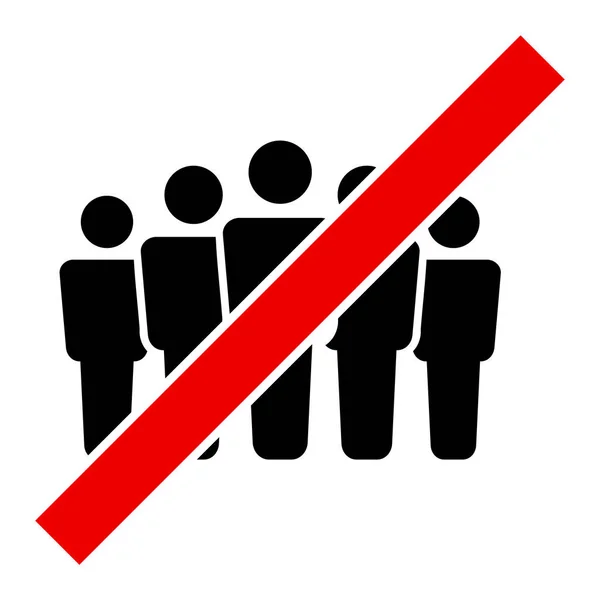 Stop People Crowd - Raster Icon Illustration — Stockfoto