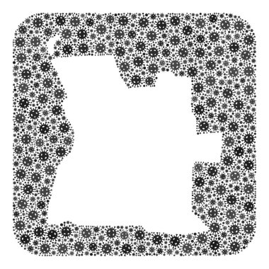 Angola Haritası - Delikli Grip Virüsü Mozaiği