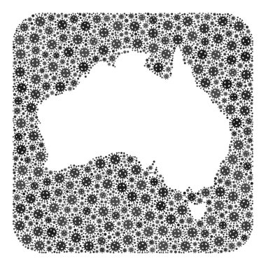 Avustralya Haritası - Çıkarılmış Boşluklu Coronavirus Kolajı