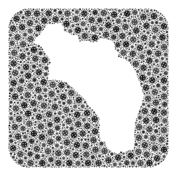 Map of Argentina - La Rioja - Covid-2019 Virus Mosaic with Stencil — Stock Vector