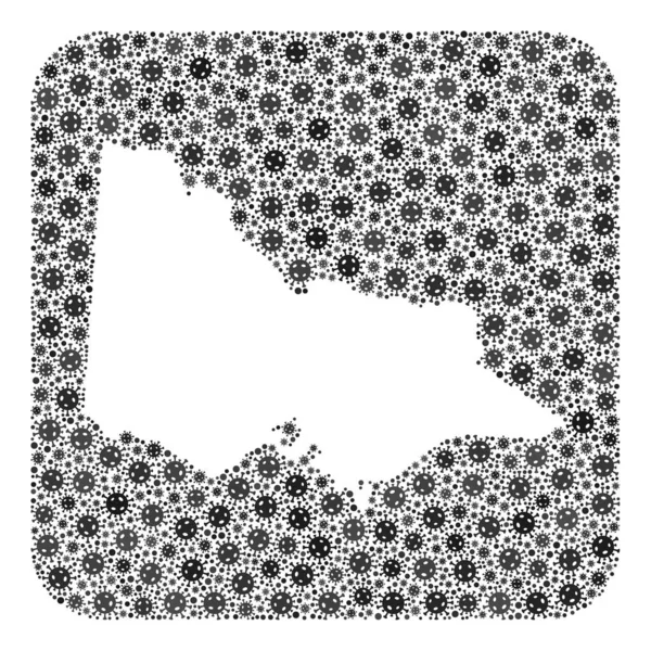 Map of Australian Victoria - Covid-2019 Virus Mosaic with Subtracted Space — Stock Vector