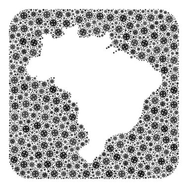 Brezilya Haritası - Boş Boşluklu Covid-2019 Virüs Mozaiği