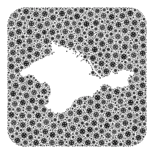 Map of Crimea - Flu Virus Mosaic with Empty Space — Stock Vector