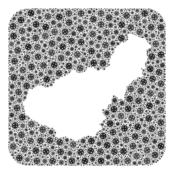 Mappa della provincia di Granada - Collage Virus influenzale con spazio vuoto — Vettoriale Stock