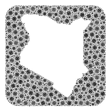 Kenya Haritası- Boş Boşluklu Kapsamlı Mozaik